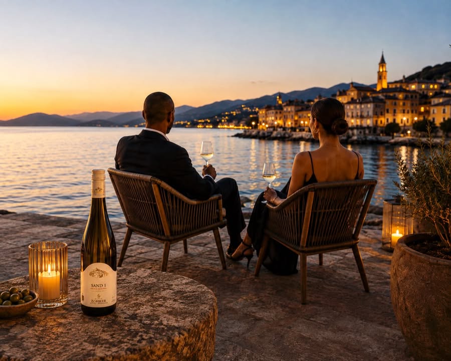Facebook-Beitrag: What a nice SANDset….! 🥂 #sand1 #gaumenjodeln #wine #sunset — SAND 1 - Kremstalwein