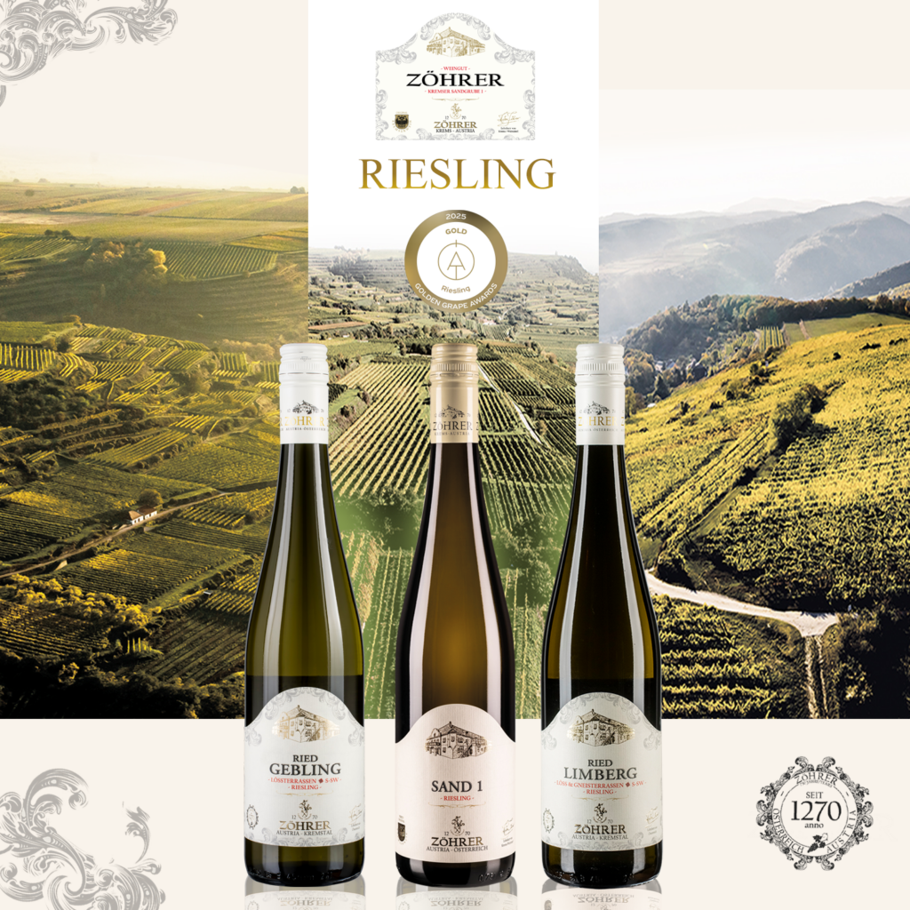 Unsere 3 Rieslinge inklusive Lagen im Background.