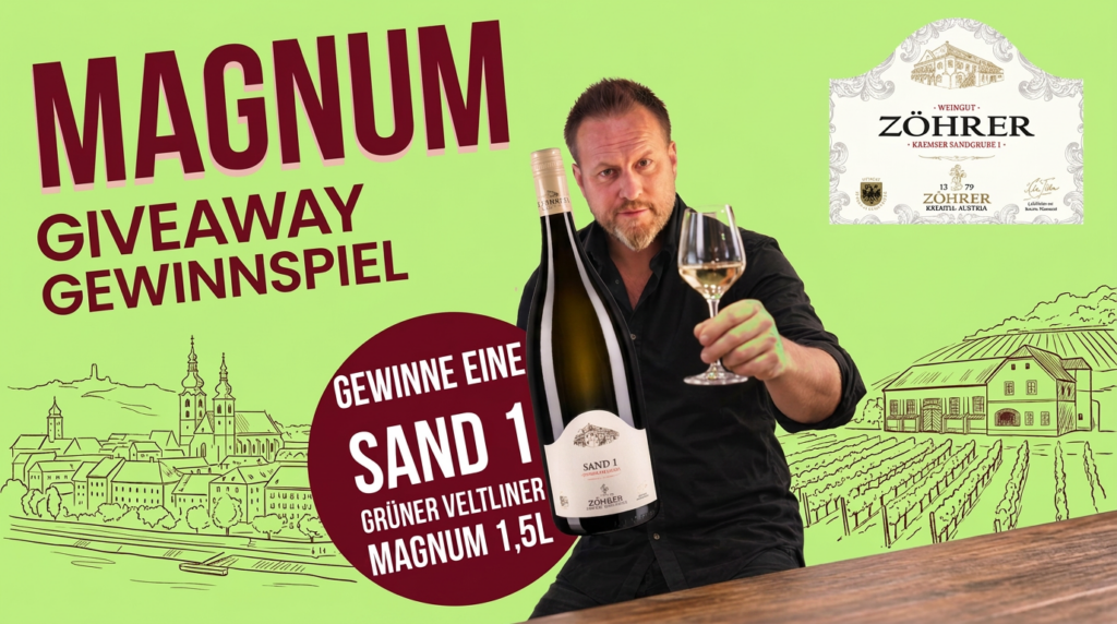 Gewinnspiel - Magnum Weinflasche Grüner Veltliner 1,5l