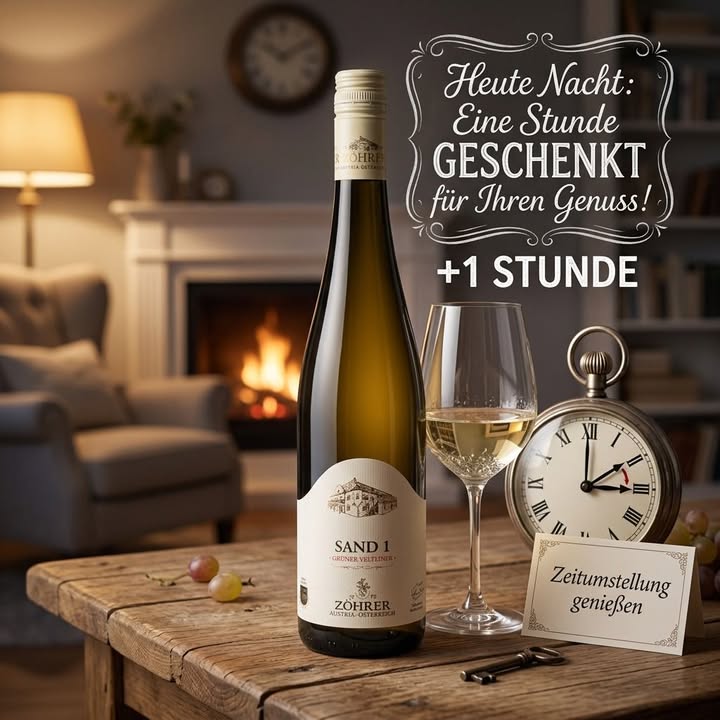 Facebook-Beitrag: Nicht vergessen - heute Nacht habt ihr eine Stunde länger… — SAND 1 - Kremstalwein